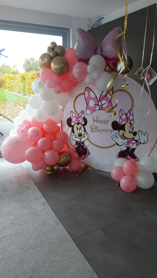 Minnie Mousse backdrop met slinger