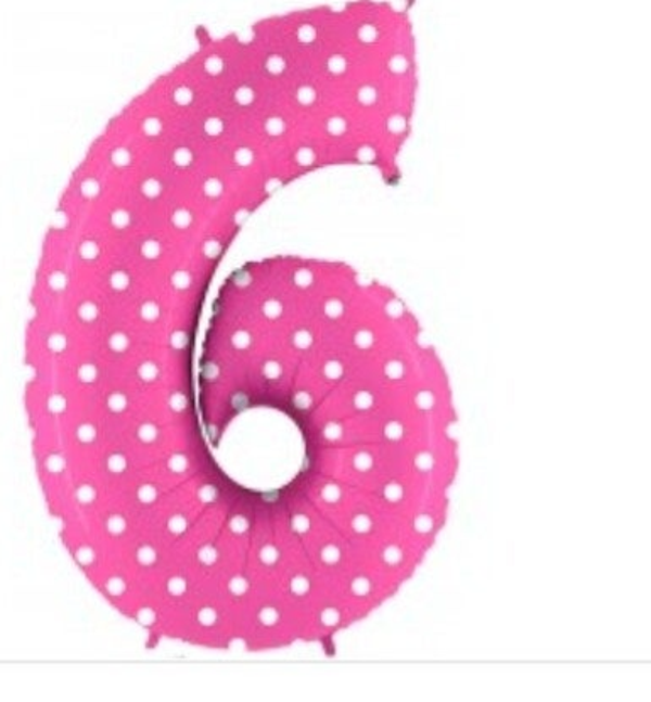 Fuchia dots cijfer 6