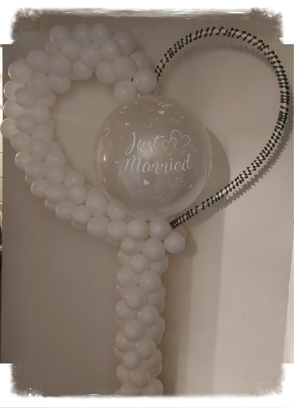 Hart wit met bubbel huwelijk