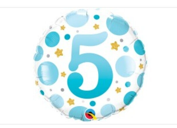 Folieballon cijfer "5" helium