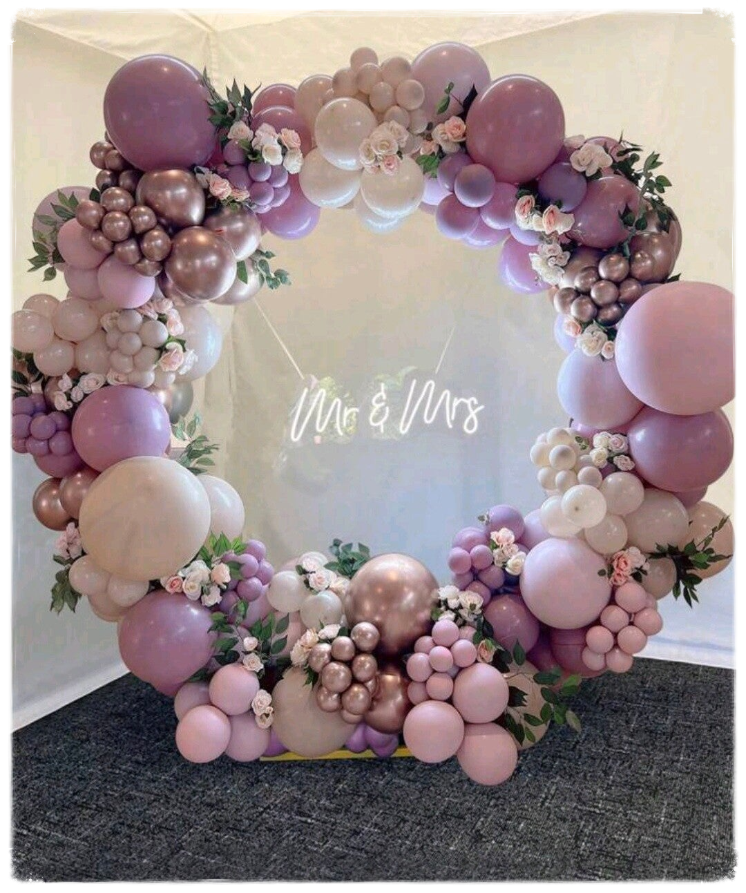 Mr and Mrs luxe xl cirkel met bloemen