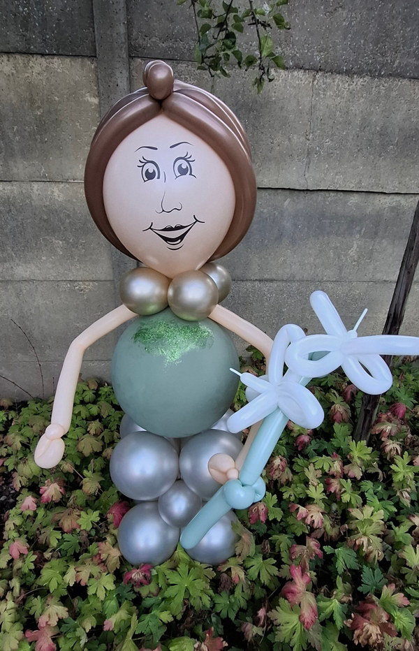 Ballonvrouw met bloem