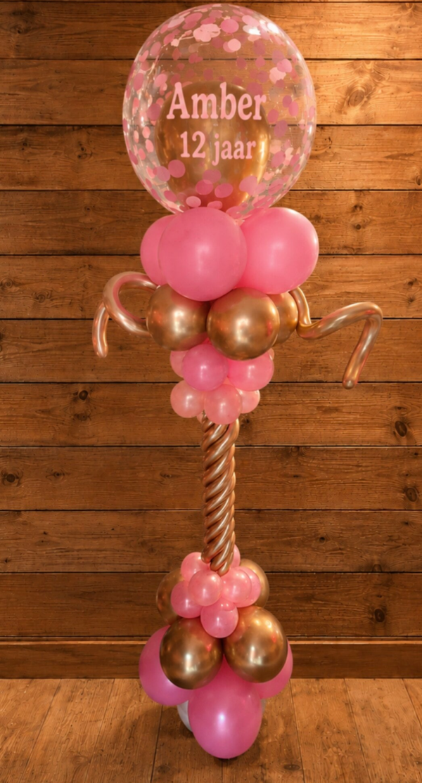 Speelse pilaar bubble confetti