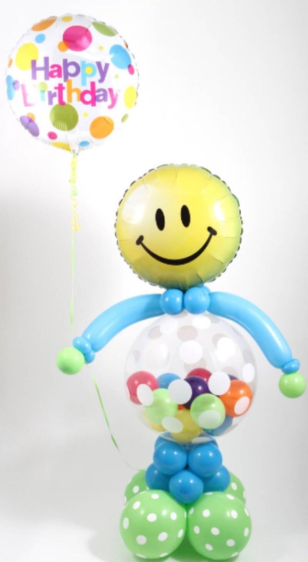 Smiley mannetje met heliumballon