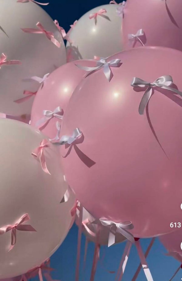 Heliumballon 18" met strikjes/ vlinder