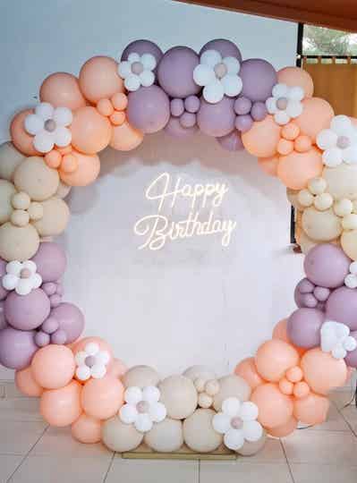 Backdrop cirkel met bloemetjes