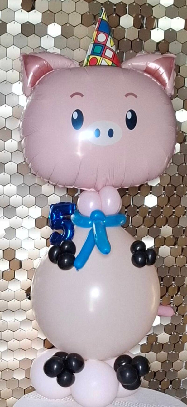 Feest varkentje met mini cijfer