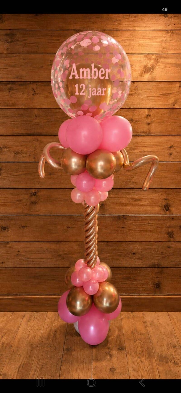 Speelse pilaar bubble confetti