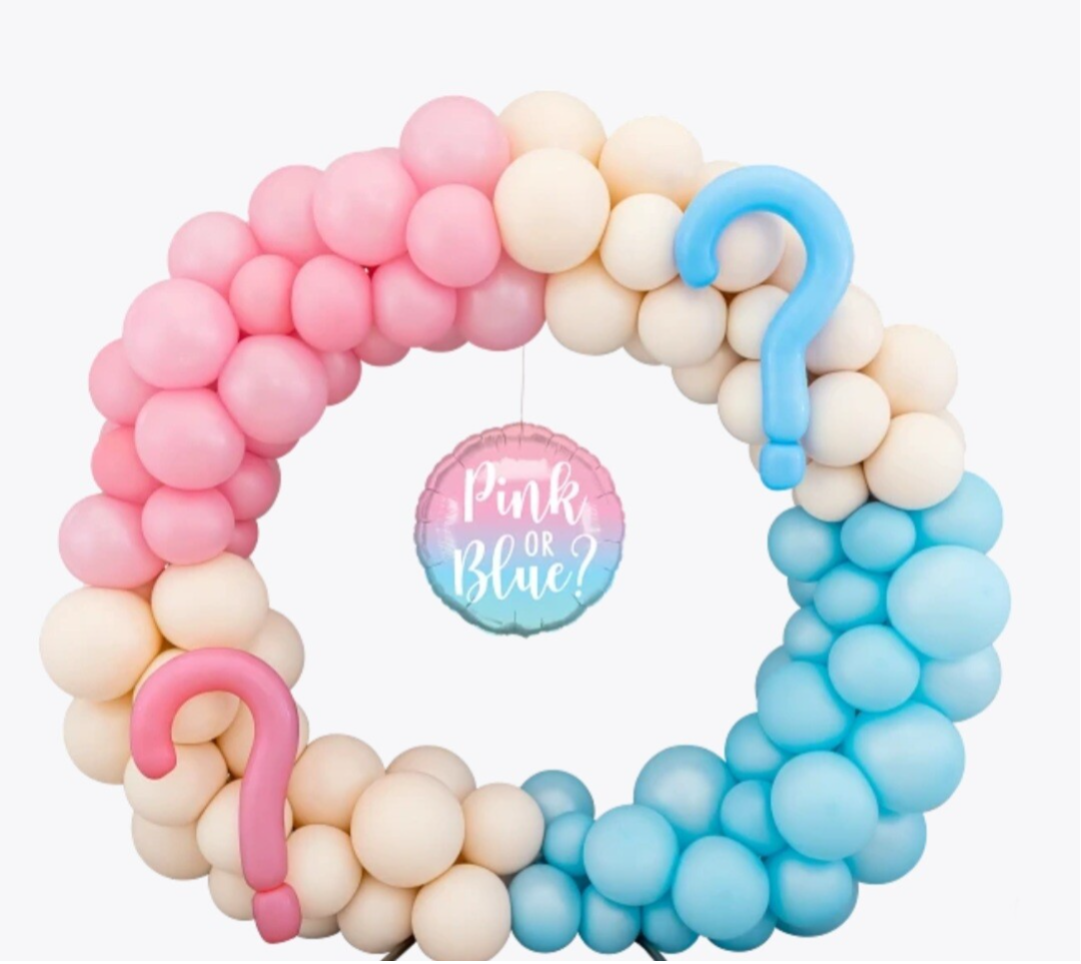 Cirkel gender reveal vraagtekens