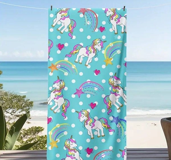 0061N - Serviette de plage Licorne