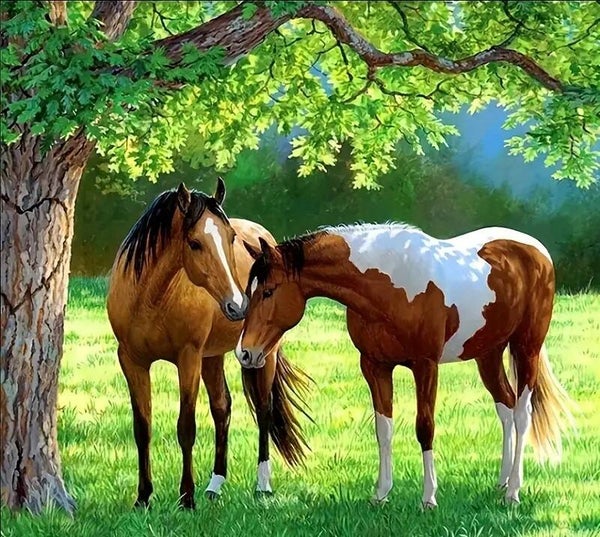 0116E - Peinture diamant Chevaux