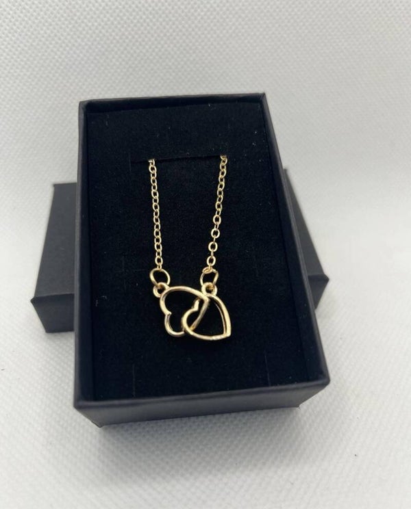 0257Q - Collier pendentif Double Coeur
