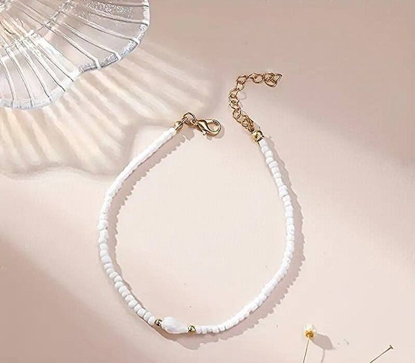 0286Q - Bracelet cheville coquillage