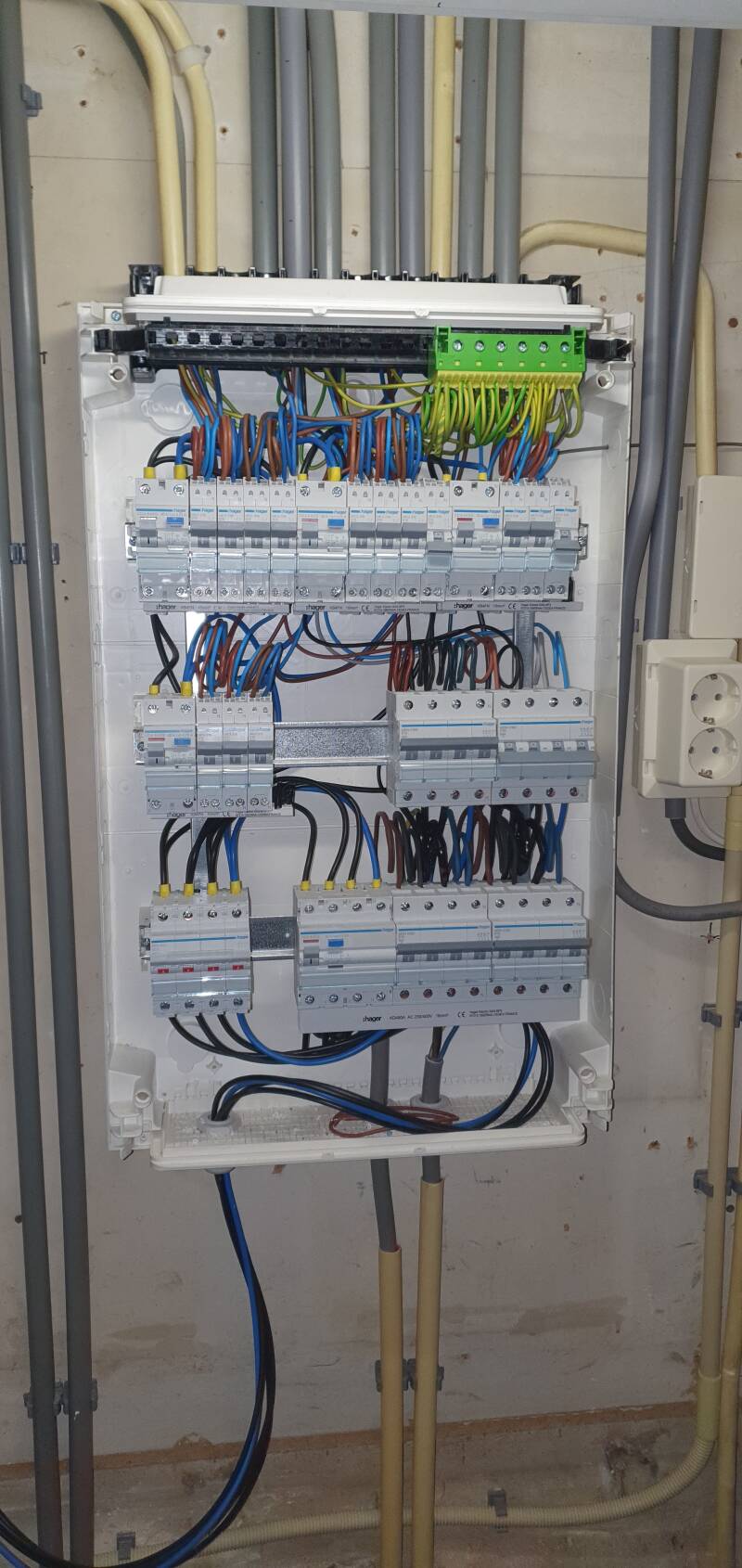 meterkast ter vervanging van de oude stoppenkast zonder afdekkap