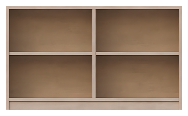 Korpusschrank offen, eine Mittelwand