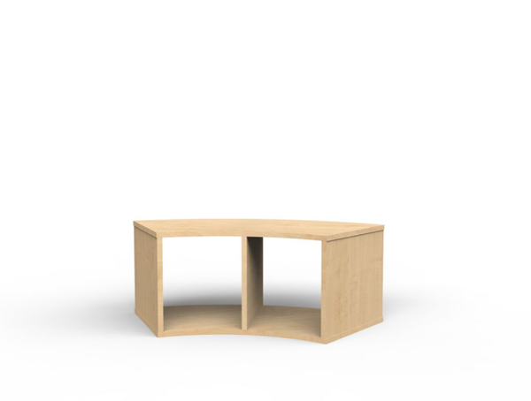 Sechstelkreisschrank mit 2 offenen Fächern, Höhe 47,1 cm