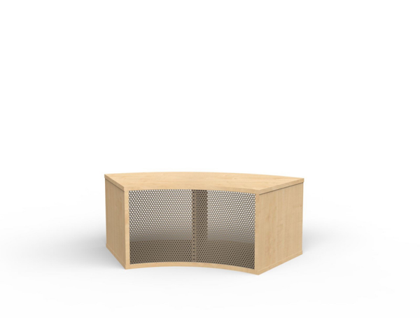 Sechstelkreisschrank mit 2 offenen Fächern, Höhe 47,1 cm, Lochblech Innenradius