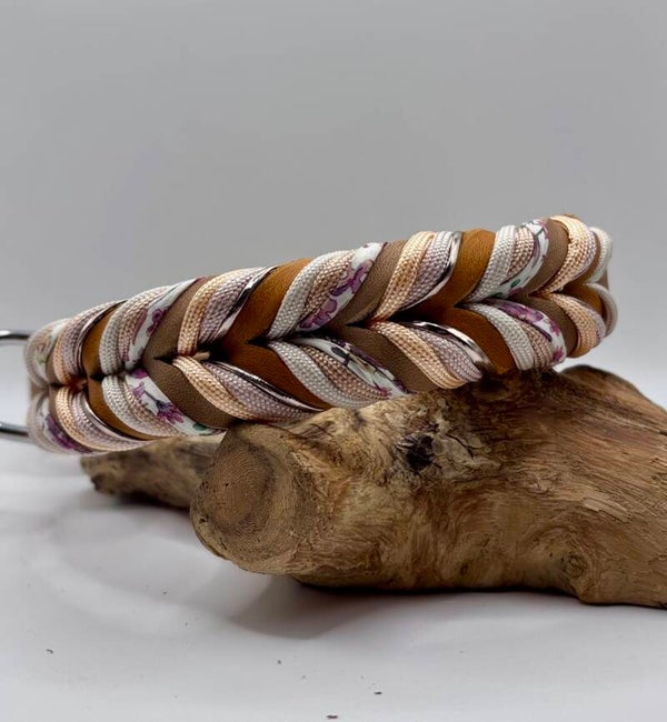 cognac/beige + Blütenband