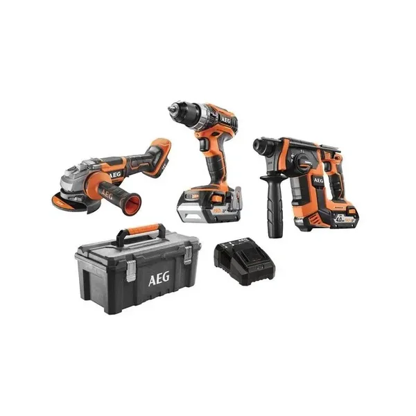 KIT AEG , TRAPANO + TASSELLATORE + SMERIGLIATRICE 4 AH