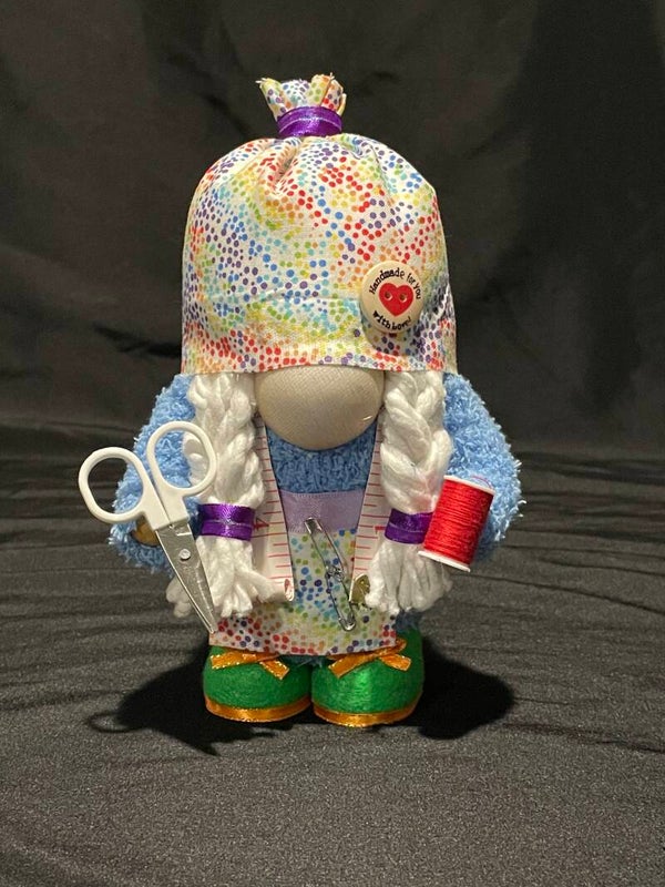 Sewing gnome girl