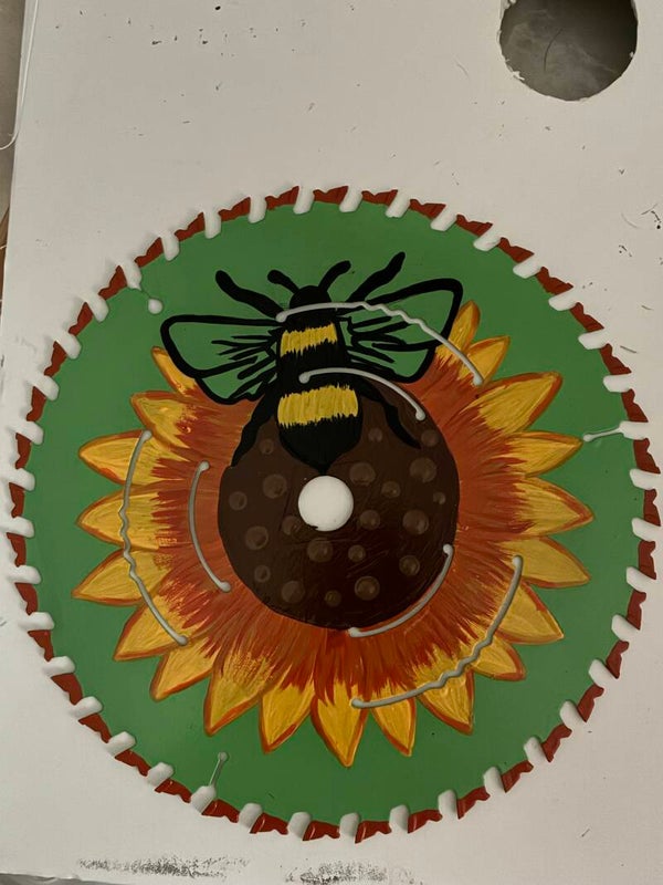 12 inch saw blade sunflower and bee