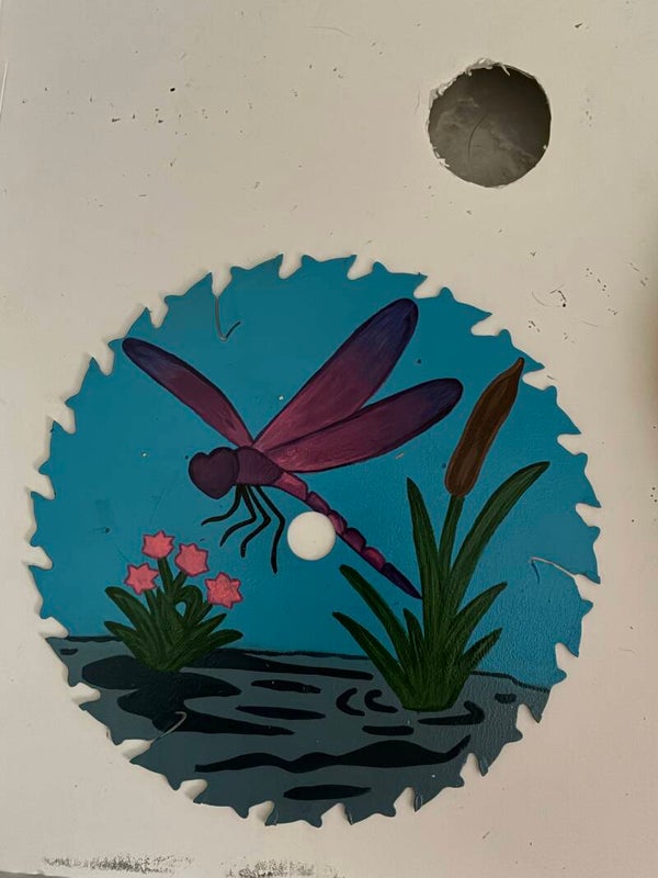 71/4 small saw blade with dragon fly