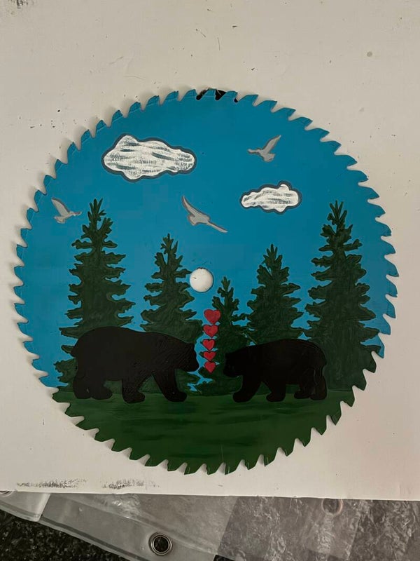 10 inch medium with bears and trees