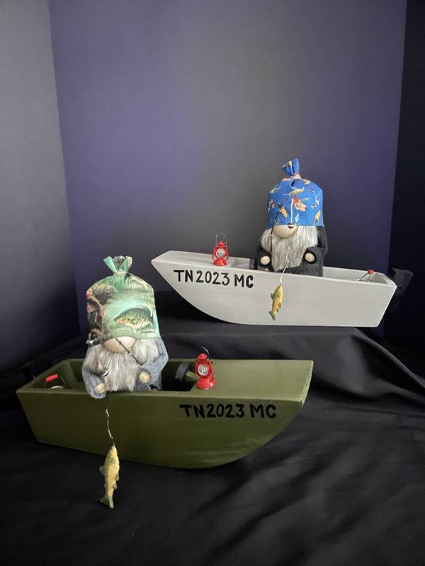 gnomes in a boat fishing