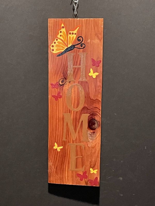 home sign with butterfly