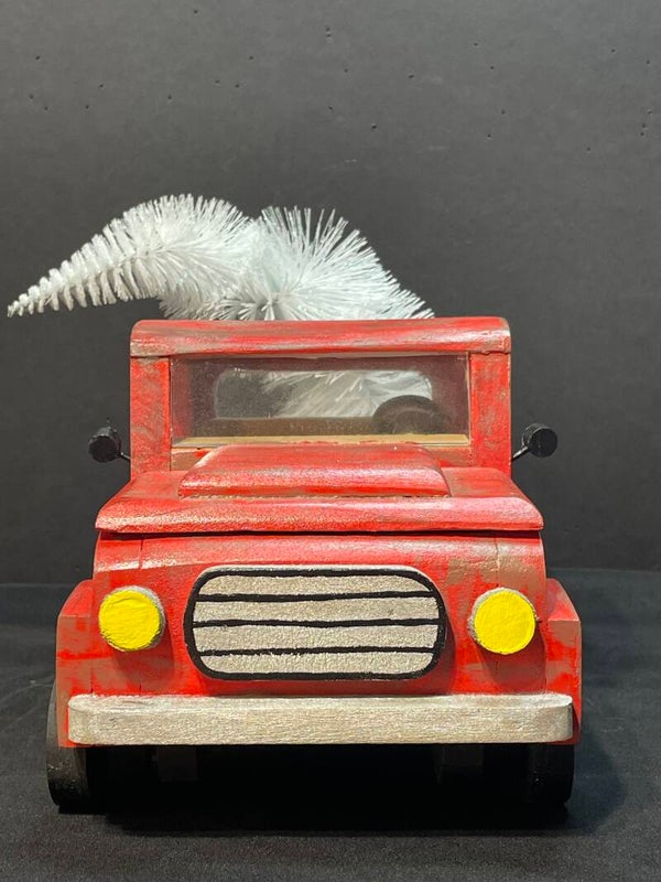 Red handmade trucks