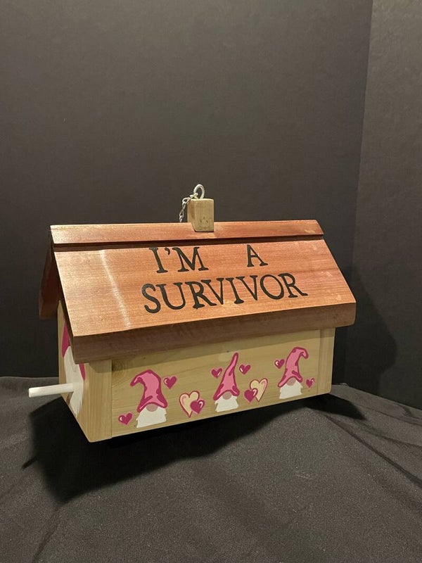 double sided breast cancer birdhouses