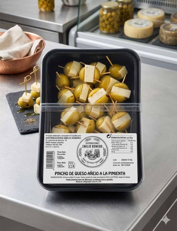 Pincho Gourmet de Queso Añejo a la Pimienta