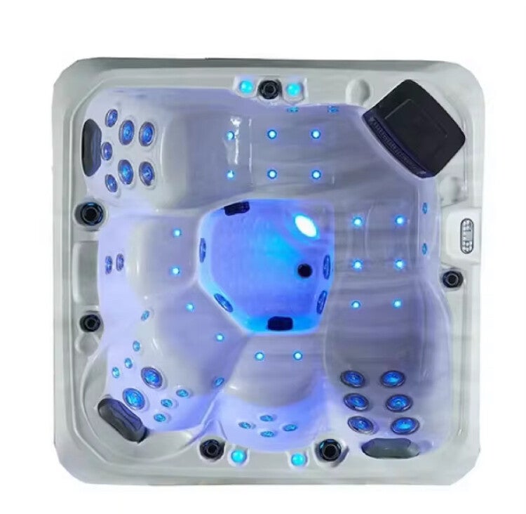 Luxe 5-persoons Bubbelbad Spa Met 64 Therapiejets Buiten Bubbelbad Jacuzzi