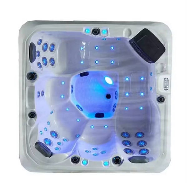 Luxe 5-persoons Bubbelbad Spa Met 64 Therapiejets Buiten Bubbelbad Jacuzzi