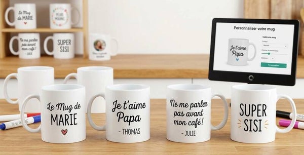 Mug Personnalisé en Céramique — Prénom, Texte & Humour sur Mesure