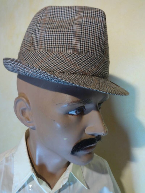 A2070:Chapeau carreaux marron