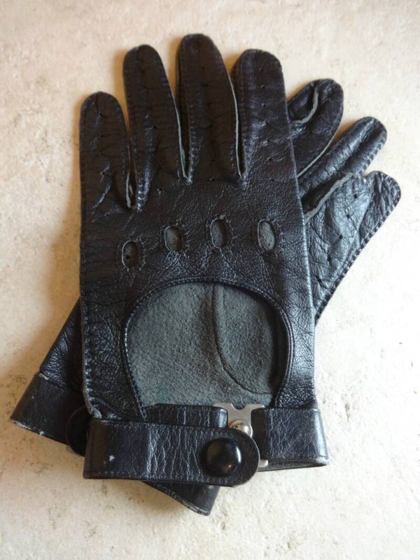 A2276 : Gants d'automobiliste cuir noirs