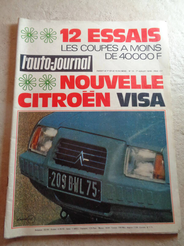 Magazine Automobile - L'Auto Journal - N°12 / 1978