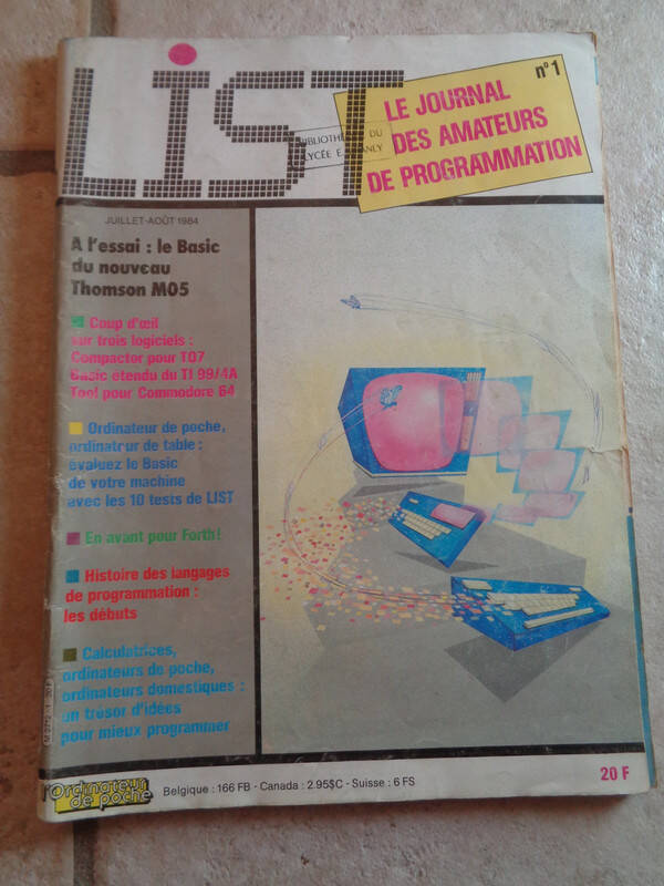 LIST N°1 - Juillet Aout 1984 - Magazine informatique