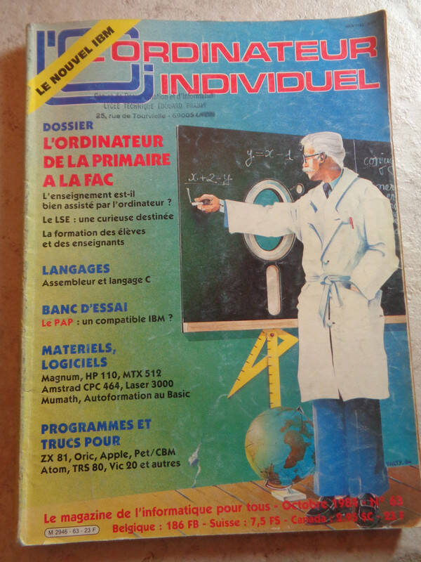 L'Ordinateur Individuel N°63 - Octobre 1984 - Magazine informatique