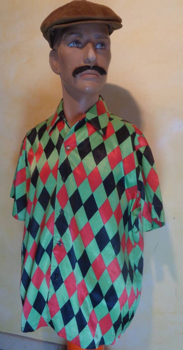 H804 : Chemise arlequin 70's T.L
