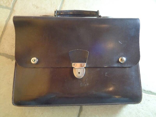 S1850 : Cartable cuir noir