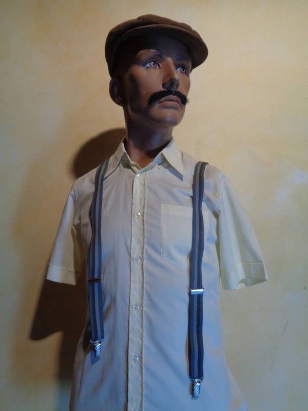 A2311 : Bretelles rayées grises