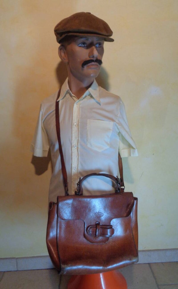 S1957 : Cartable cuir 70's