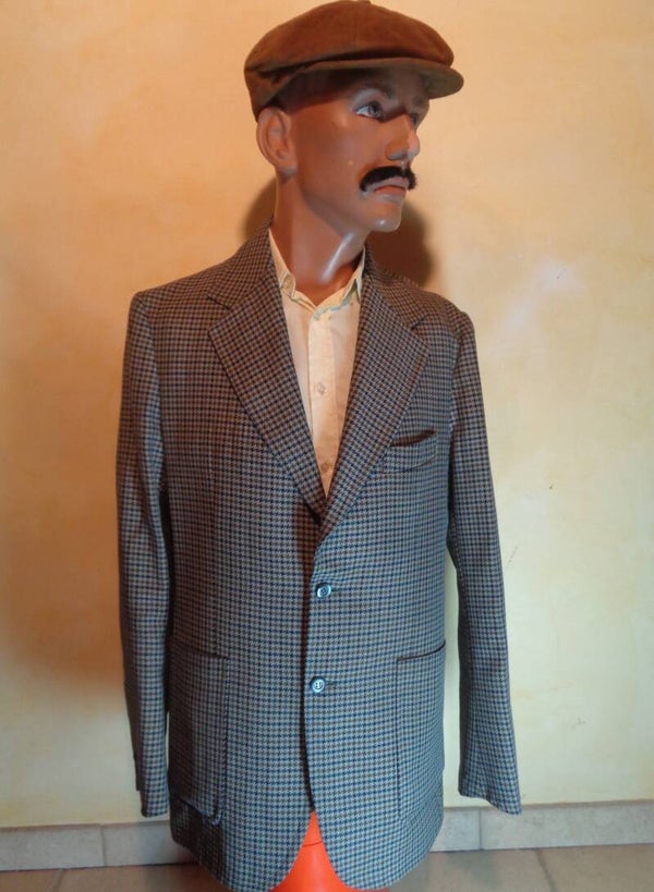 H090 : Veste petits carreaux 70's T.XL