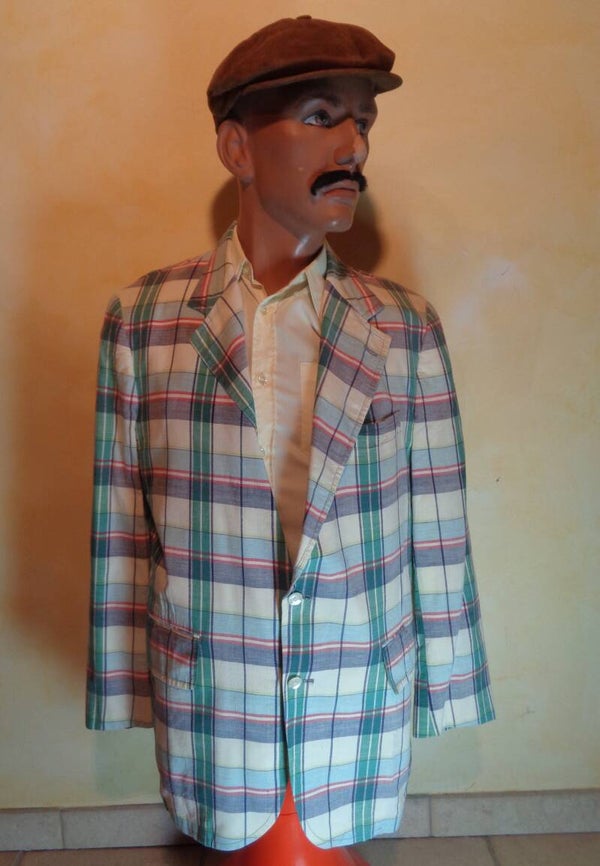 H105 : Veste larges carreaux 70's T.XL