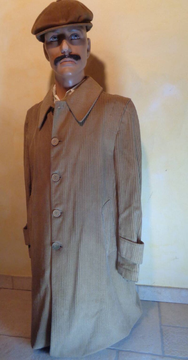 H144 : Manteau Louis Feraud velours 70's T.XL