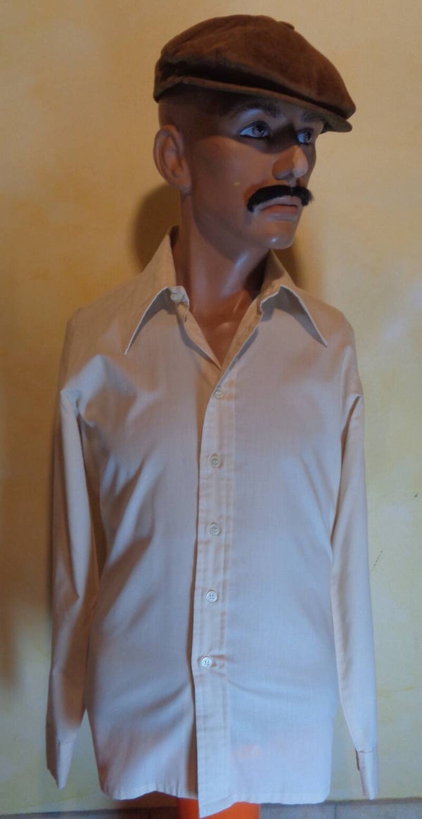 H110 : Chemise beige 80's T.M