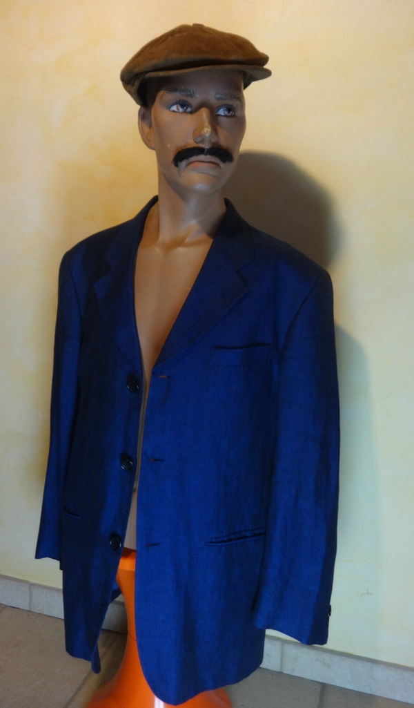 H361 : Veste lin bleu Kenzo T.50