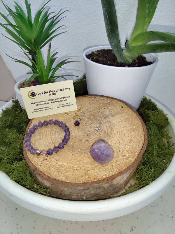 Bracelet en Améthyste naturelle – Taille personnalisée